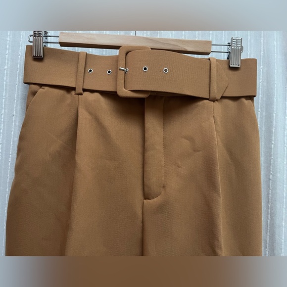 NWT ZARA High Waisted Trousers Belted Pants Blogger Favorite Size S - Picture 10 of 13